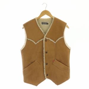 HYSTERIC GLAMOUR ウエスタン ベスト ボア Vネック アウター スエード調 前開き S キャメル