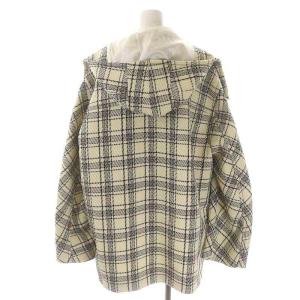 MARNI ツイード フード ウール ショートコート 38 アイボリー ブラック