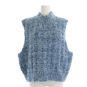 22AW デニムブークレニットベスト S ブルー S50GP0293