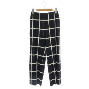 ISSEI MIYAKE 16SS 格子柄プリーツパンツ 1 ブラック