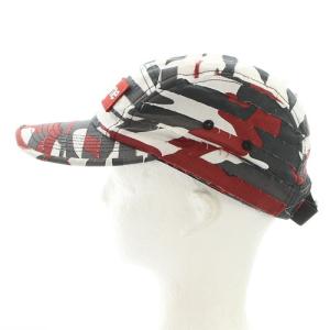 Supreme 23SS Layered Camo Camp Cap ホワイト レッド