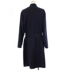 WACKO MARIA DORMEUIL リバーシブル ガウンコート ノーカラー ラメストライプ M ネイビー