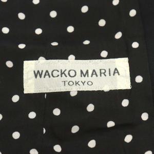 WACKO MARIA ベスト 前開き 裏地ドット柄 ウール M 黒 ブラック
