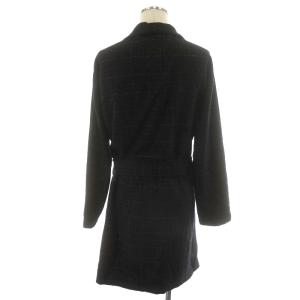 WACKO MARIA BURRED CHECK GOWE COAT ガウンコート ロング丈 チェック柄 ウール M 黒 ブラック