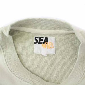 WIND AND SEA MADNESS スウェット トレーナー 長袖 クルーネック ロゴ S クリーム MWS-SW1