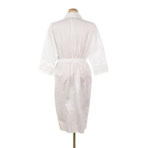 HERMES 23SS シェーヌダンクル シャツ ワンピース ロング 38 ホワイト 3E0548DX