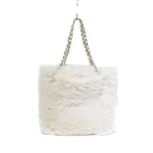 22AW チェーンファーバッグ 2WAYバッグ ショルダーバッグ ハンドバッグ フェイクファー キナリ 白 ホワイト 0322482522