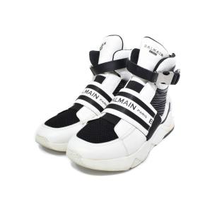 BALMAIN ハイカット スニーカー ロゴ 42 ホワイト