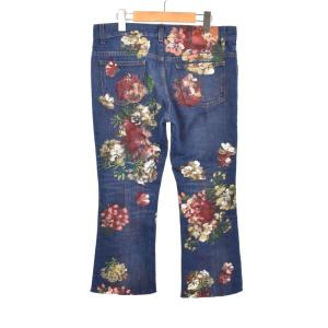 GUCCI フラワープリント ブーツカット 26 ブルー 422634-XD478