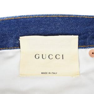 GUCCI フラワープリント ブーツカット 26 ブルー 422634-XD478