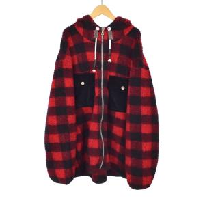 PALM ANGELS ボア フリース ジャケット XL レッド PMEA127E20FAB001