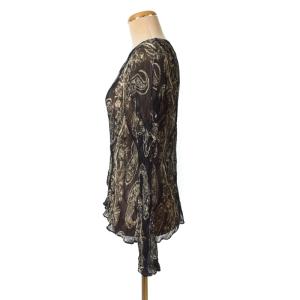 ISSEY MIYAKE カットソー 長袖 クルーネック 総柄 L 黒 ブラック IM61-FJ710