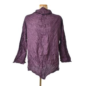 90s 1993AW Vintage ヴィンテージ ハイネック カットソー 長袖 シワ加工 M 紫 パープル IM33-FJ904