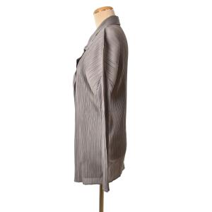PLEATS PLEASE ISSEY MIYAKE 90s テーラードジャケット ボタンレス 3 グレー PP04-JD626