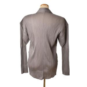 PLEATS PLEASE ISSEY MIYAKE 90s テーラードジャケット ボタンレス 3 グレー PP04-JD626