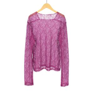 JOHN LAWRENCE SULLIVAN メッシュ レース Tシャツ カットソー 長袖 M ピンク 5A002-0222-10