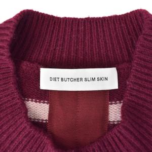 DIET BUTCHER ニット セーター 長袖 ボーダー 1 ボルドー