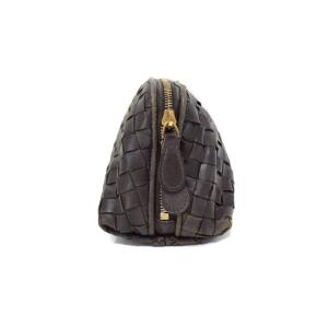 BOTTEGA VENETA イントレチャート ミニポーチ 茶 ブラウン OF