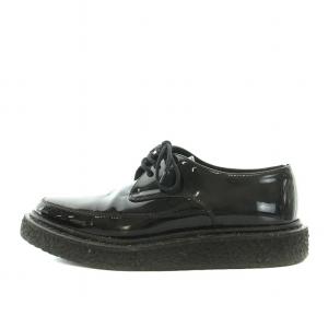 SAINT LAURENT PARIS クリーパー Creepers ドレスシューズ ローファー エナメル レースアップ 36.5 23.5cm 黒 ブラック