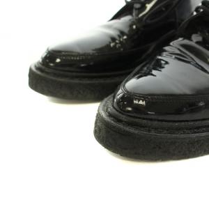 SAINT LAURENT PARIS クリーパー Creepers ドレスシューズ ローファー エナメル レースアップ 36.5 23.5cm 黒 ブラック