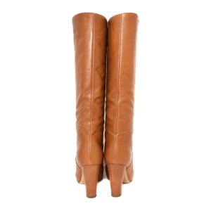 Sergio Rossi レザーロングブーツ ヒール ポインテッドトゥ 34 茶 ブラウン OF