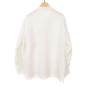 PRADA シングルブレスト コットン ジャケット トライアングルロゴ シャツ 48 ホワイト