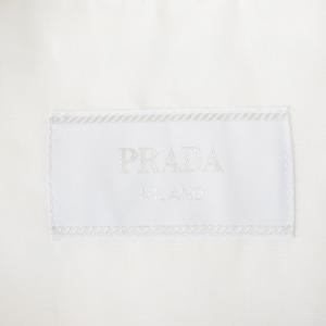 PRADA シングルブレスト コットン ジャケット トライアングルロゴ シャツ 48 ホワイト