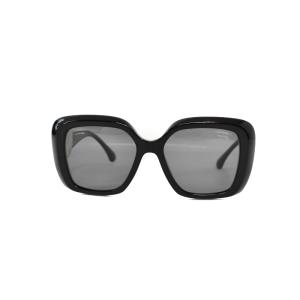 CHANEL ココマーク ハートミラー付 スクエア サングラス 5417 140 ブラック A71588