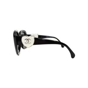 CHANEL ココマーク ハートミラー付 スクエア サングラス 5417 140 ブラック A71588
