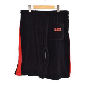 GUCCI ウェブライン シェリーライン ショートパンツ ベロア M ブラック 587466