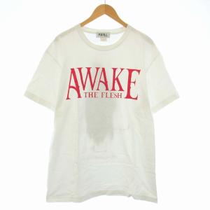 T-SHIRT Tシャツ カットソー プリント ロゴ 半袖 FREE 白 ホワイト KL829 /TK