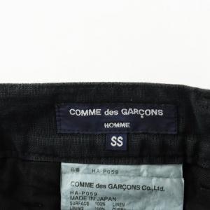 COMME des GARCONS HOMME AD2007 パンツ ジッパーフライ 製品染め 麻 リネン SS 黒 ブラック