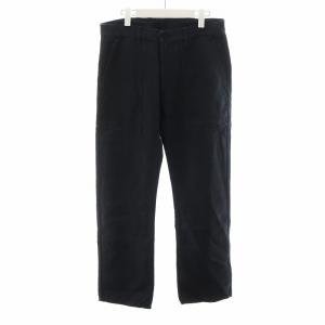 AD2008 パンツ ジッパーフライ 製品洗い加工 麻 リネン SS 黒 ブラック