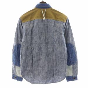 JUNYA WATANABE MAN COMME des GARCONS コムデギャルソン AD2011 シャツ 長袖 再構築 切替 ストライプ柄 コットン 麻