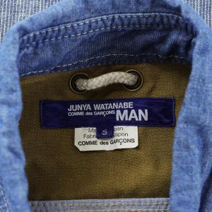 JUNYA WATANABE MAN COMME des GARCONS コムデギャルソン AD2011 シャツ 長袖 再構築 切替 ストライプ柄 コットン 麻