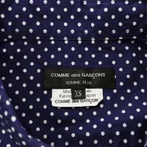 COMME des GARCONS HOMME PLUS AD2009 10SS Random Collage期 シャツ 半袖 ドット柄 XS 紺 ネイビー 白 ホワイト
