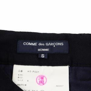 COMME des GARCONS HOMME AD2007 パンツ スラックス ジッパーフライ ウール 麻 リネン混 S 黒 ブラック