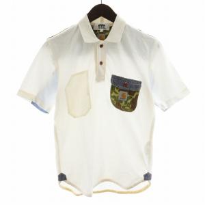 × Carhartt カーハート AD2016 ポロシャツ 半袖 迷彩切替 M 白 ホワイト