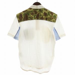 eYe JUNYA WATANABE MAN × Carhartt カーハート AD2016 ポロシャツ 半袖 迷彩切替 M 白 ホワイト