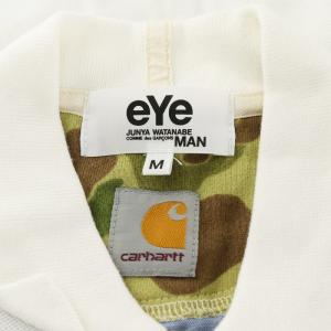 eYe JUNYA WATANABE MAN × Carhartt カーハート AD2016 ポロシャツ 半袖 迷彩切替 M 白 ホワイト