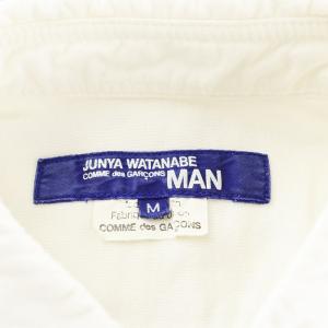 JUNYA WATANABE MAN × SAINT JAMES セントジェームス AD2010 シャツ 7分袖 ボーダー 丸襟 コットン M 白 ホワイト 紺