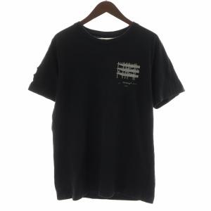 Tシャツ カットソー 半袖 ロゴ コットン M 黒 ブラック /AN37