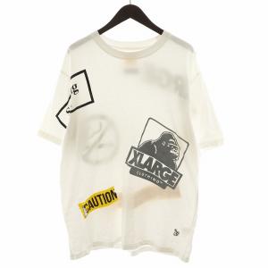 × FR2 Tシャツ カットソー 半袖 ロゴ M グレー 白 ホワイト 黄 イエロー /AN38