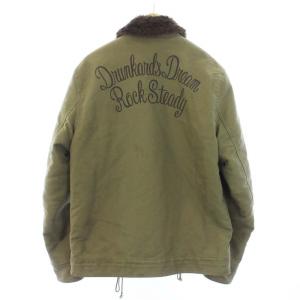 WACKO MARIA N-1 デッキジャケット ミリタリー アウター ボア ロゴ M カーキ /KH