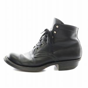 セミドレス ショートブーツ オイルレザー 26.0cm ブラック