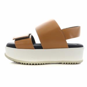 MARNI プラットフォームサンダル ストラップ 37 24.0cm 茶 ブラウン