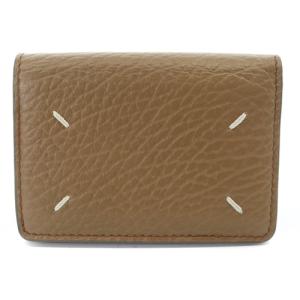 四つタグ 三つ折り財布 レザー ブラウン