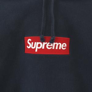 Supreme ボックスロゴプルオーバー パーカー S ネイビー
