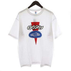 × HOSOI ホソイ Tシャツ カットソー 半袖 ロゴ M 白 ホワイト CLG-HS 011 /AN26