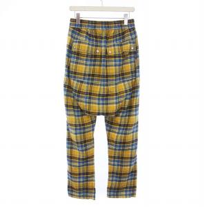 21SS チェック サルエルパンツ 46 イエロー RU21S6392-CP（2024/09/26